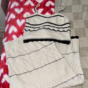 Olive & Oak Cream Knit Top and long skirt